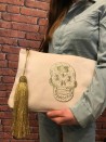 Pochette skull écru