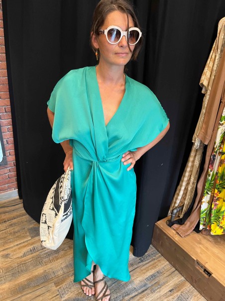 Robe croisée verte