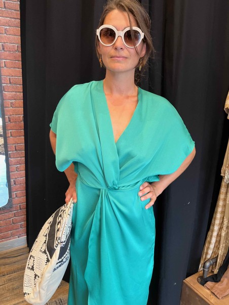 Robe croisée verte