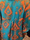 Blouse turquoise et orange