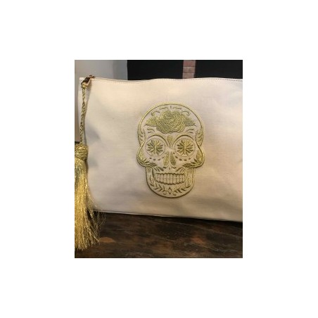 Pochette skull écru