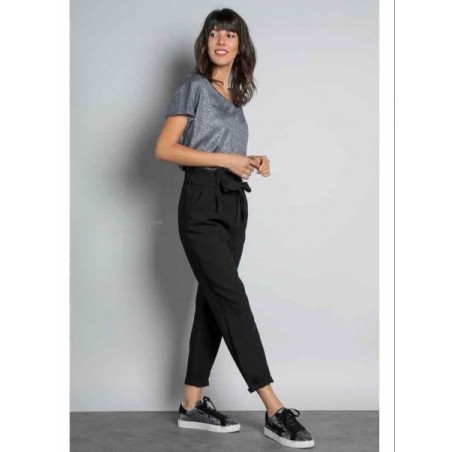 Pantalon noir taille haute